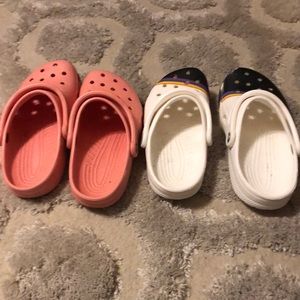2 pair Crocs used. Like new. Sz 7 men, 9 women